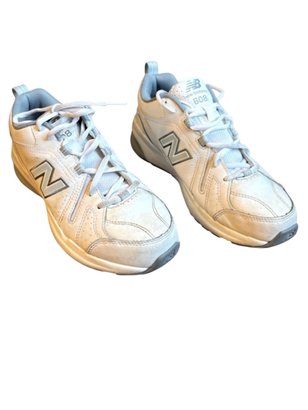 New Balance sneakers model 608 white leather blue size 9 running active gym